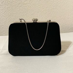 Vintage Black Clutch with Silver Accents